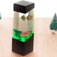 Nouvelle lampe de poisson LED transfrontalière Petite lampe de méduse de simulation carrée de bureau à LED Lumière d'ambiance à changement de couleur