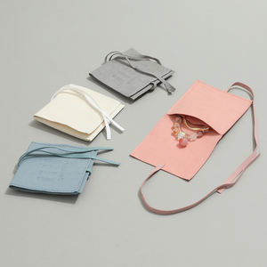 Luxury Microfiber <b>Jewelry</b> Pouch Bag Factory-Price Rectangle <b>Small</b> Bracelet Ring Necklace Earring <b>Gift</b> Packaging Low MOQ Square - Product Image 1