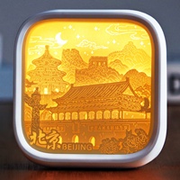 Vente en gros de lampes de nuit LED en papier 3D créatives de haute qualité, cadeaux souvenirs, décorations d'intérieur, décorations de bureau, pour la chambre à coucher