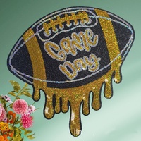 Patch thermocollant à paillettes RTS Bling pour vestes, 10 pouces, motifs de basket-ball, à appliquer au fer à repasser