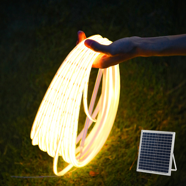 Solar Linear Lamp Waterproof 2835 Outdoor Long Soft Power Led Light Strip Decoration Garden Lighting