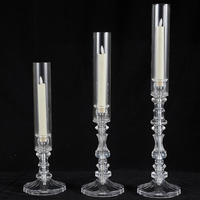 Bon prix décoration de table moderne en métal transparent pièce maîtresse de mariage bougeoir