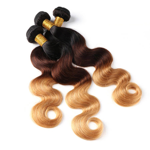 A granel sin procesar rojo Mona asequible ruso virgen cutícula alineada Remy duradero 8-38 pulgadas onda del cuerpo Rubio humano de los paquetes pelo - Product Image 2