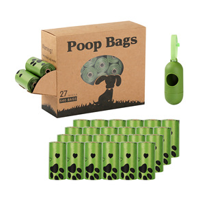 Kantong Kotoran Anjing & Kucing Biodegradable Tebal Custom Epi dengan Pegangan, Model Mulut Datar, Dispenser Kantong Kotoran Sekali Pakai - Product Image 1