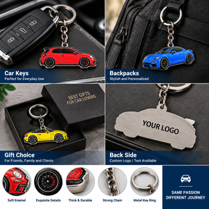 Porte-clés en métal émaillé souple en forme de voiture personnalisés, porte-clés en alliage de zinc pour les amateurs de voitures, fabrication OEM ODM - Product Image 3
