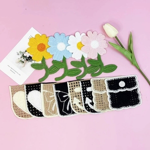 Broderie de dessin animé en filet ajouré, motif floral tissé en forme de fleurs, pour accessoires et garnitures de vêtements en toile à petites poches - Product Image 1