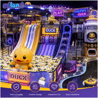 Système de terrain de jeux souple professionnel, design cyberpunk moderne, vente en gros, solution de parc d'aventure pour enfants sur le thème du parc technologique Duck Tech
