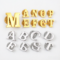 Boutons de manchette personnalisés en métal plaqué or brillant à faible MOQ, avec monogramme et initiale, pour hommes