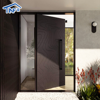 Puerta de Entrada Pivotante de Vidrio y Aluminio Personalizada Moderna para Exteriores, Puertas de Entrada Comerciales Abatibles para Apartamentos en América del Norte