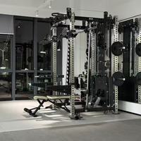 Rack de musculation multifonctionnel 3-en-1 en acier inoxydable et alliage d'aluminium avec pile de poids de 70-120 kg