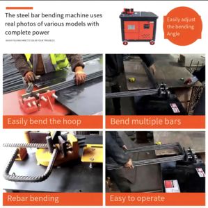 Gw25 thép không gỉ thép cây Bender stirrup Máy uốn xây dựng động cơ động cơ PLC bánh thành phần - Product Image 5