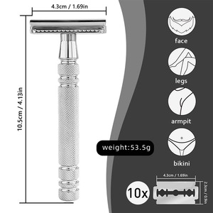 Maquinilla de Afeitar de Seguridad de Doble Filo Reutilizable y Ecológica Spolo, Afeitado Perfecto para Hombres y Mujeres, Herramienta de Cuidado Personal para la Eliminación Diaria del Vello - Product Image 3