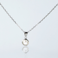 Bijoux de toutes sortes, fabrication en gros, collier en argent sterling 925 plaqué rhodium avec chaîne à maillons en perles d'eau douce pour femmes, cadeau