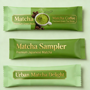 Stick pack bustina stampata 2g vuota in alluminio laminato 3 lati saldati per polvere matcha monodose - Product Image 3