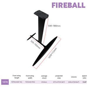 Nouveau Kit Hydrofoil Efoil OEM d'usine Carbon Foil Fireball 1070 Aile avant 1350 pour SUP, Efoil, Wing Foil, Pompe et <span class=keywords><strong>Kite</strong></span> Surf - Product Image 1