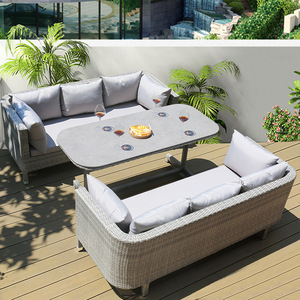 Ensemble de canapé et chaise en rotin d'extérieur, imperméable, 2 places, design moderne pour <span class=keywords><strong>jardin</strong></span> et cour - Product Image 4