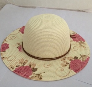 Chapeau <span class=keywords><strong>Capeline</strong></span> en Paille de Papier pour <span class=keywords><strong>Femme</strong></span>, Imprimé Floral, avec Chaîne de Perles Souple, Circonférence Réglable, Design Élégant - Product Image 4