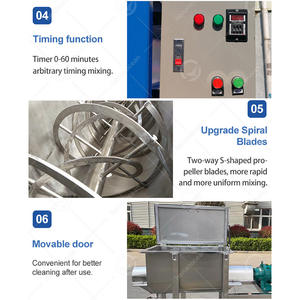 Machine de mélange de ruban de mélangeur d'assaisonnement à double vis à palette horizontale en acier inoxydable OCEAN - Product Image 4