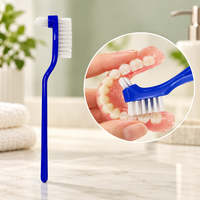 Brosse à dents à double tête antidérapante à poils durs pour le nettoyage des prothèses dentaires, conception personnalisée pour la vente en gros de brosses à dents invisibles