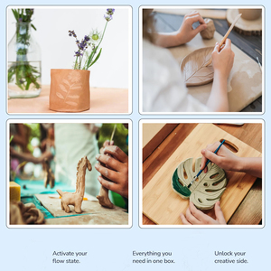 XinyiArt At Home <span class=keywords><strong>Kit</strong></span> de <span class=keywords><strong>poterie</strong></span> Craft à la maison <span class=keywords><strong>Kit</strong></span> de bricolage <span class=keywords><strong>Kit</strong></span> d'argile <span class=keywords><strong>poterie</strong></span> sèche à l'air pour cadeau d'anniversaire famille artisanat fête des mères. - Product Image 6