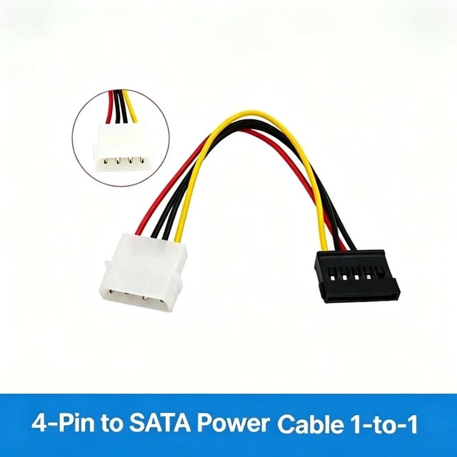 Large 4Pin D-Type IDE to SATA Power Cable, IDE to Serial ATA Hard Drive Power Cable