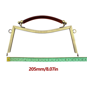 20.5Cm Lõm Mịn Kim Loại Khung Ví Silicone Xử Lý Ly Hợp Túi Móc Cho Túi Xách DIY Handmade Kẹp Da Phụ Kiện Túi - Product Image 3