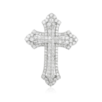 Collier chaîne de pull de luxe personnalisé en argent plaqué or 10K/14K/18K avec diamant CVD de laboratoire, pendentif croix, cadeau de fiançailles UJ VS