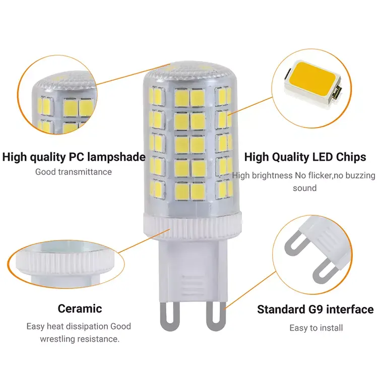 Lampadina a Led Olgelux G9 di vendita calda 5w AC120V No fliker durevole CCT 2700K-6500K 2 anni di garanzia sorgente luminosa a Led