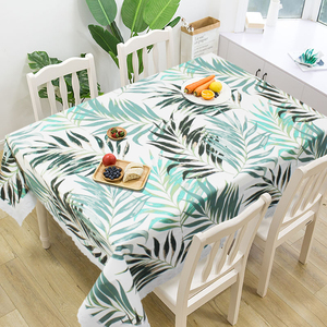 Tovaglia Quadrata Grande con Foglie Verdi in PEVA - Impermeabile e Antimacchia per Tavolo da Pranzo - Product Image 2