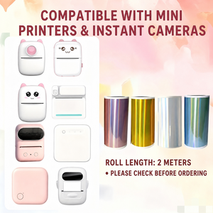 Pack de 3 rouleaux de film autocollant thermique holographique mixte pour mini-imprimantes de poche - Product Image 6