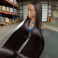 Perruques en cheveux humains vietnamiens bruts Wis 15A Super Double Drawn, lisses comme des baguettes, avec dentelle HD transparente, perruque frontale complète en dentelle, nœuds blanchis