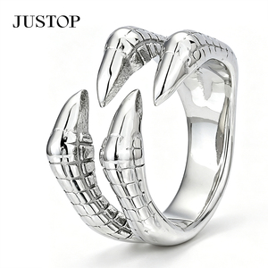 304 316 JUSTOP Geometric Silver Plated <b>Ring</b> Unisex Modern Fashion Jewelry Daily Wear - Product Image 6