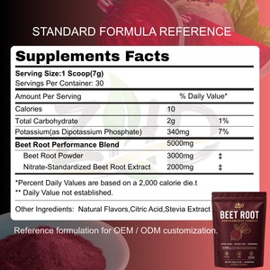 Fabricante OEM <span class=keywords><strong>de</strong></span> Polvo <span class=keywords><strong>de</strong></span> Remolacha |   Fábrica Certificada GMP FSSC |   Suplemento <span class=keywords><strong>de</strong></span> Óxido Nítrico <span class=keywords><strong>de</strong></span> Alto Rendimiento <span class=keywords><strong>de</strong></span> Marca Privada, 5000 mg - Product Image 2