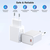 Adaptateur secteur USB-C PD20W, chargeur mural à charge rapide, chargeur Gan PD20W QC 18W pour téléphone 15 16 Type C, prise KC