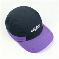 Casquette de sport unisexe personnalisée de haute qualité à 5 panneaux en nylon imperméable avec broderie et patch pour le camping et le baseball