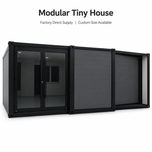 Modern Dark <b>Grey</b> Black <b>Frame</b> Expandable Container House EPS Sandwich Panel Prefab Modular Home ADU Office Hotel US Warehouse - Product Image 1