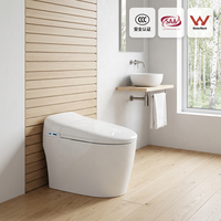 WC intelligent monobloc certifié WaterMark SAA avec chasse automatique, bidet, siège chauffant, lavage féminin, veilleuse et commande latérale intelligente