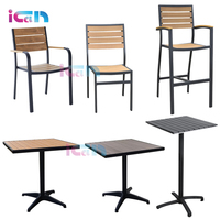 Ensemble de table et chaises hautes en bois durable de style européen, meubles d'extérieur, ensemble de tabourets de bar et table d'extérieur