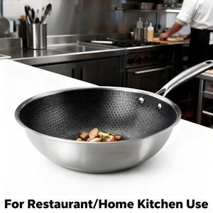 Bán Buôn 410 Thép Không Gỉ Tổ Ong Chảo Pan-Layer 30-36Cm Tổ Ong Pan Cho Nhà Hàng Sử Dụng - Product Image 3