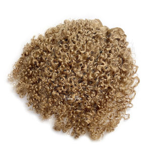 生非洲卷毛缅甸蜂蜜金发扭结卷发27自然小扭结非洲卷发纬纱波杰瑞卷发人类发束 - Product Image 5