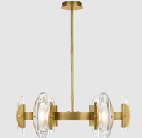 XINZHONG Nordic Villa lujo americano comedor LED colgante lámpara latón cristal candelabro cobre colgante iluminación