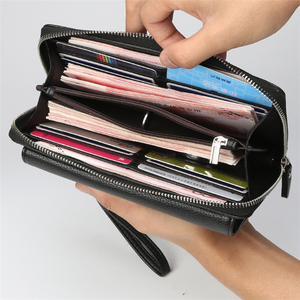 <span class=keywords><strong>Portafoglio</strong></span> da <span class=keywords><strong>uomo</strong></span> fatto a mano in pelle naturale marrone con chiusura a cerniera porta carte rettangolare di qualità con decorazione a lettere - Product Image 6