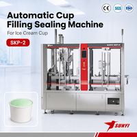 Machine de remplissage et de scellage de coupes de crème glacée sans fuite, haute précision, avec système CIP et codage UV