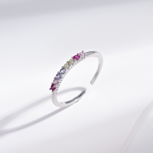 custom plata 925 sterling Silver Turquoise Gemstone <b>Ring</b> Channel Setting <b>cheap</b> stacked colorful zircon 18k gold <b>rings</b> for girls - Product Image 2