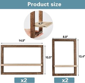 Set di 4 Mensole Galleggianti Quadrate Moderne, Ripiani da Parete Verniciati per Bagno, Soggiorno e Cucina - Product Image 3