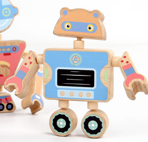 Jouets en bois en gros, jouets éducatifs Montessori pour enfants, jouets en bois créatifs, robots à assembler pour enfants - Product Image 2