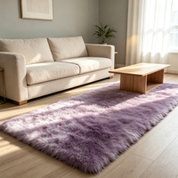 Tapis de sol en fausse fourrure moelleuse de qualité supérieure, surface douce et pelucheuse pour la chambre à coucher, l'espace de vie, l'ameublement résidentiel