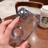 Étui de téléphone avec objectif de haute qualité 2023 pour iPhone 8plus 11 12mini 13pro 14max, protection antichoc, protection électro-plaquée, coque souple