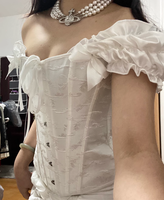 Corset de cosplay noir et blanc, taille 6XL, costume sexy en dentelle, 6 rangées de boucles en acier, bretelles réglables, gaine de taille de haute qualité