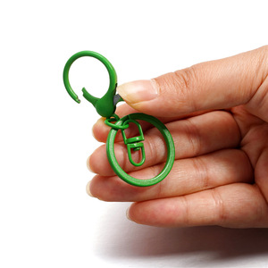 Plastic <b>Key</b> <b>Chain</b> Ring Alloy Plated Round DIY Jewelry Accessory Light Weight Multi Color Set - Product Image 3
